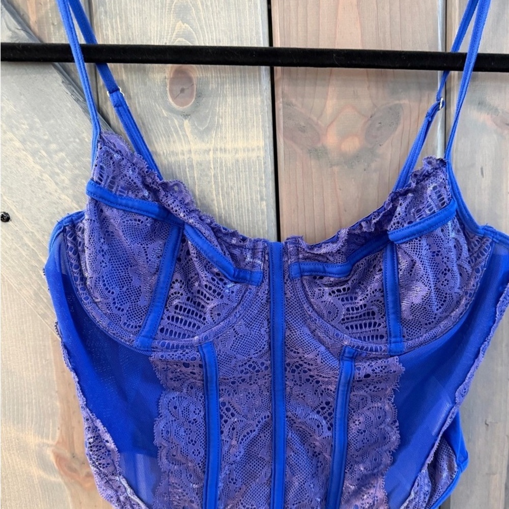 Blue Lace Tank Top